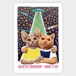 Soviet Cat Poster - Galactic Friendship Make It So! Sticker